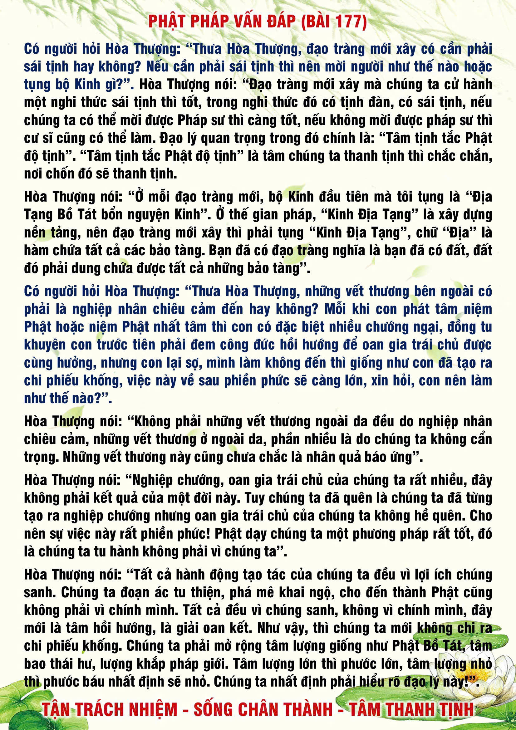 177 · Phật Pháp Vấn Đáp - 177